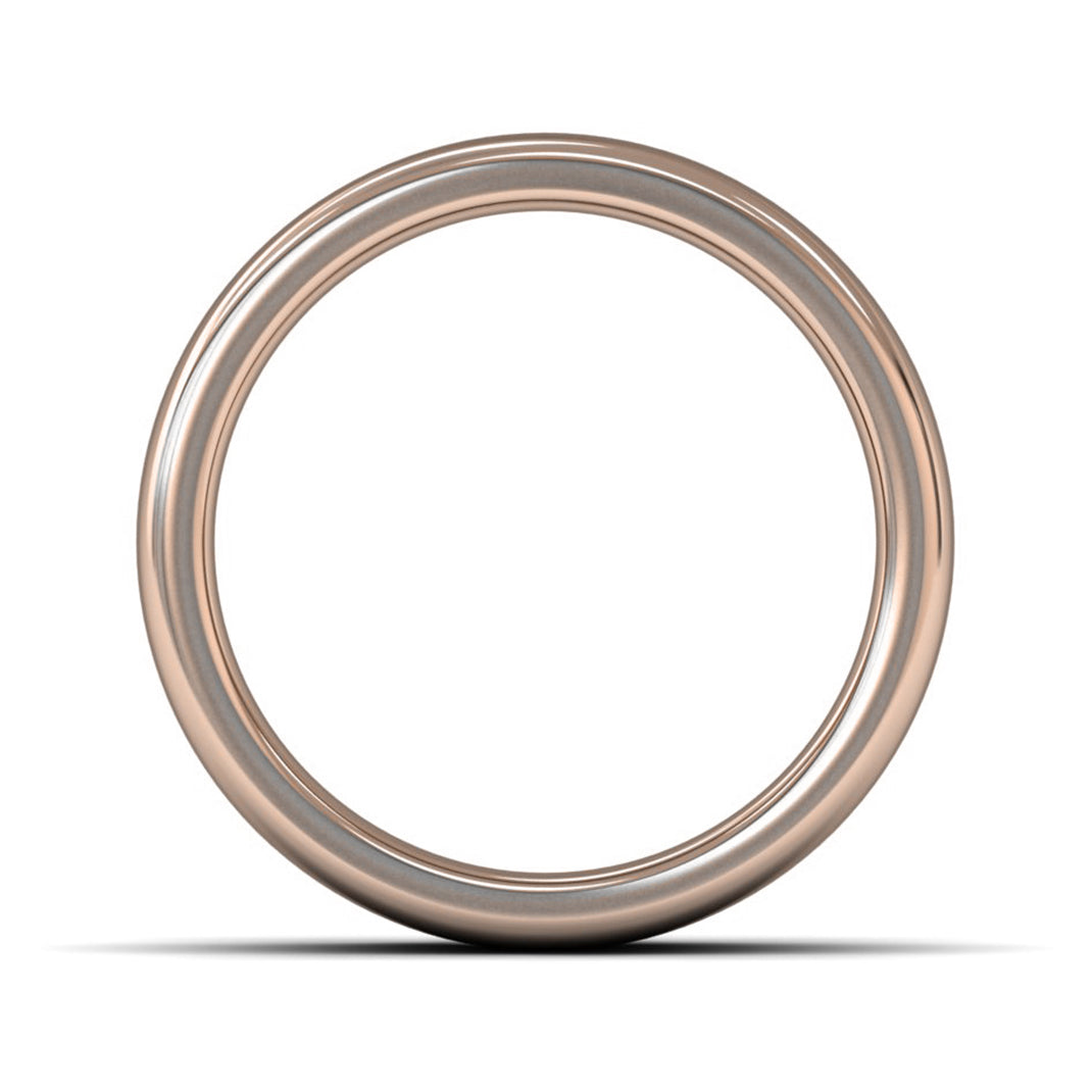 14ct Rose Gold 8mm Heavy Weight Cushion Court Wedding Ring