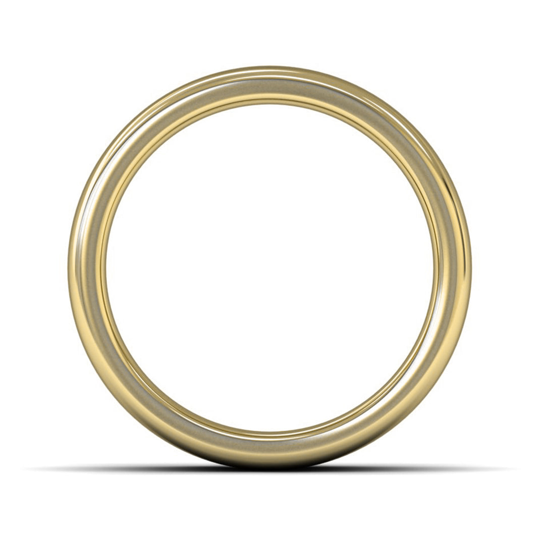 14ct Yellow Gold 8mm Heavy Weight Cushion Court Wedding Ring