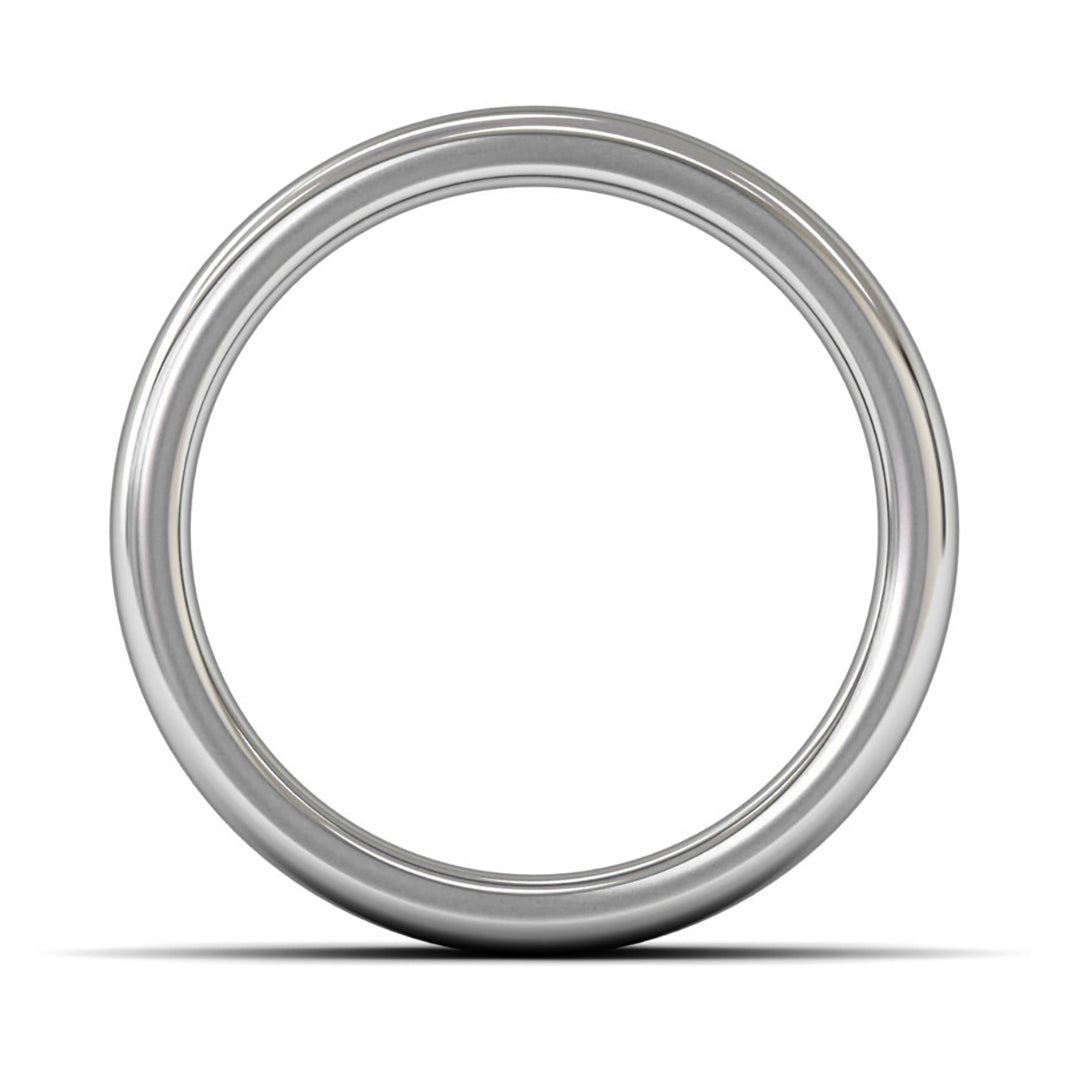 18ct White Gold 8mm Heavy Weight Cushion Court Wedding Ring