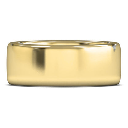 18ct Yellow Gold 8mm Heavy Weight Cushion Court Wedding Ring