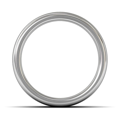 9ct White Fairtrade Gold 8mm Heavy Weight Cushion Court Wedding Ring
