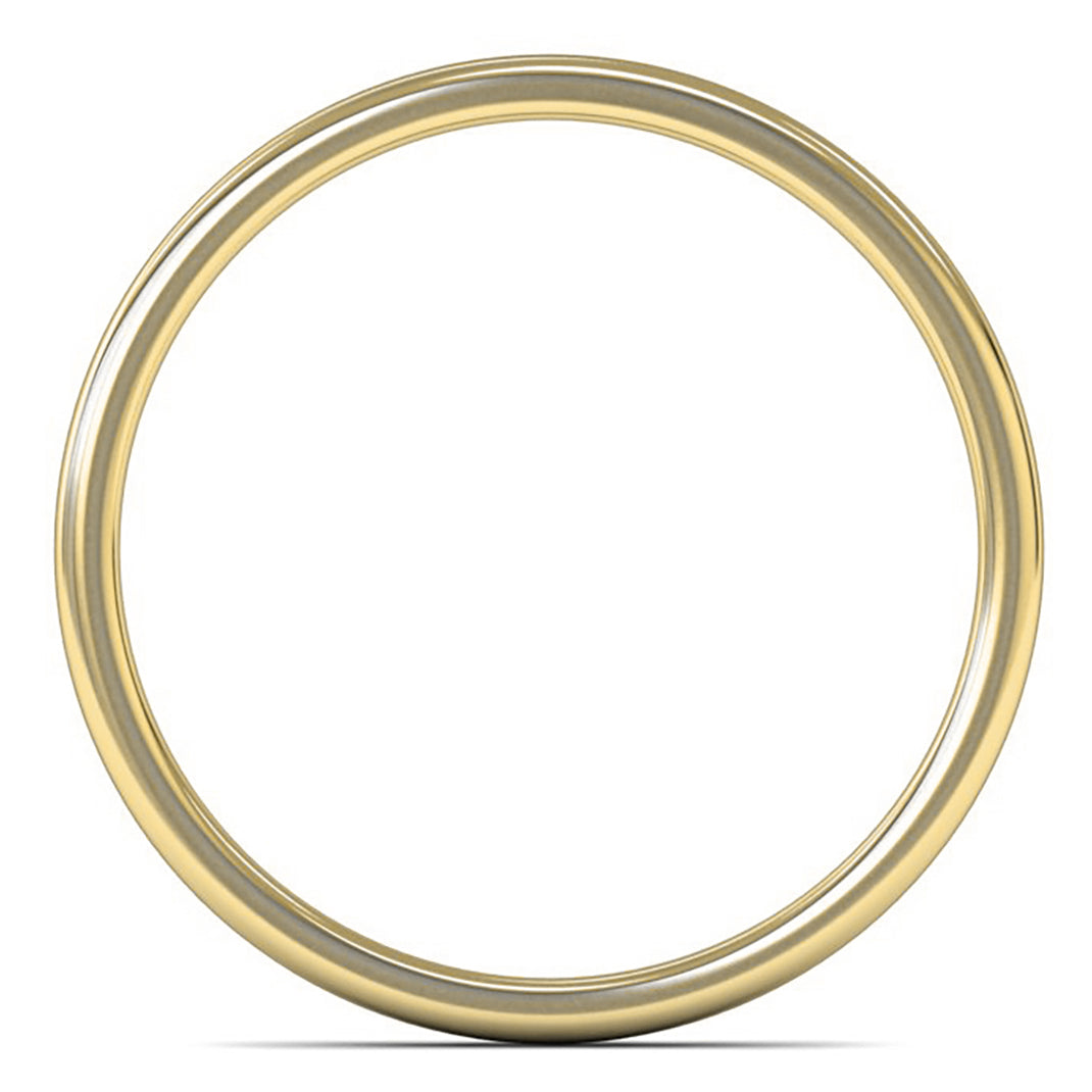 14ct Yellow Fairtrade Gold 2mm Light Weight Cushion Court Wedding Ring