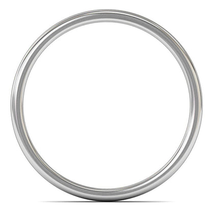 9ct White Fairtrade Gold 2mm Light Weight Cushion Court Wedding Ring