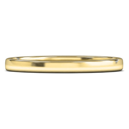 9ct Yellow Gold 2mm Light Weight Cushion Court Wedding Ring