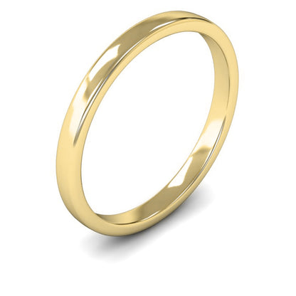 9ct Yellow Gold 2mm Light Weight Cushion Court Wedding Ring