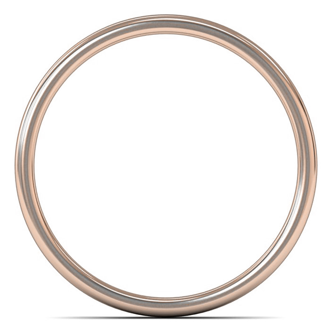 14ct Rose Fairtrade Gold 2.5mm Light Weight Cushion Court Wedding Ring
