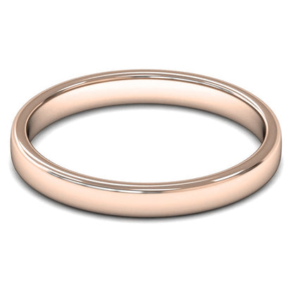 18ct Rose Gold 2.5mm Light Weight Cushion Court Wedding Ring