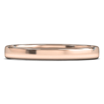 9ct Rose Gold 2.5mm Light Weight Cushion Court Wedding Ring