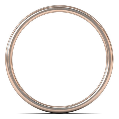 9ct Rose Gold 2.5mm Light Weight Cushion Court Wedding Ring
