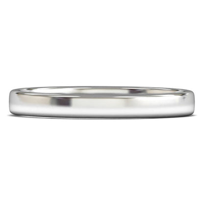 9ct White Fairtrade Gold 2.5mm Light Weight Cushion Court Wedding Ring