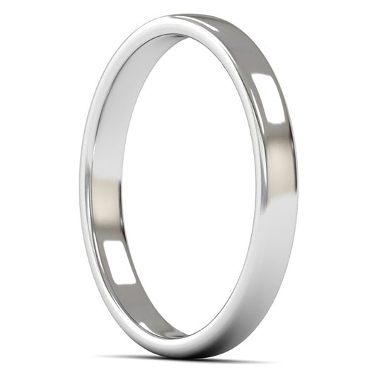 Palladium 950 2.5mm Light Weight Cushion Court Wedding Ring