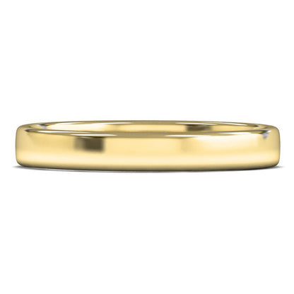 14ct Yellow Fairtrade Gold 3mm Light Weight Cushion Court Wedding Ring