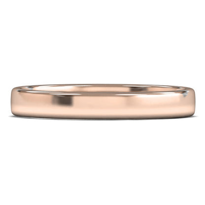 18ct Rose Gold 3mm Light Weight Cushion Court Wedding Ring