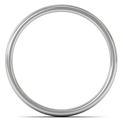 18ct White Gold 3mm Light Weight Cushion Court Wedding Ring