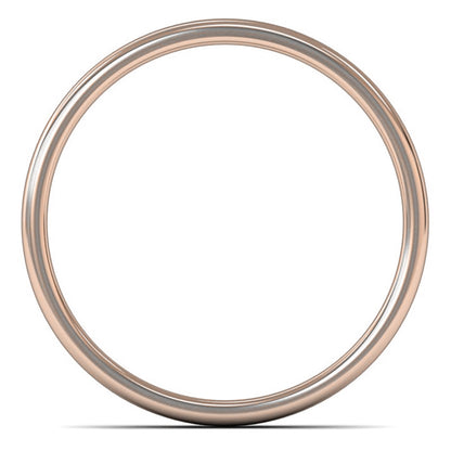 9ct Rose Gold 3mm Light Weight Cushion Court Wedding Ring