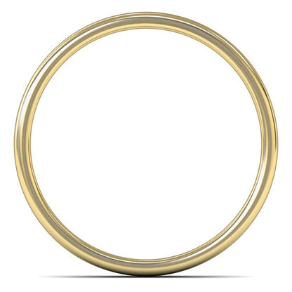 9ct Yellow Fairtrade Gold 3mm Light Weight Cushion Court Wedding Ring