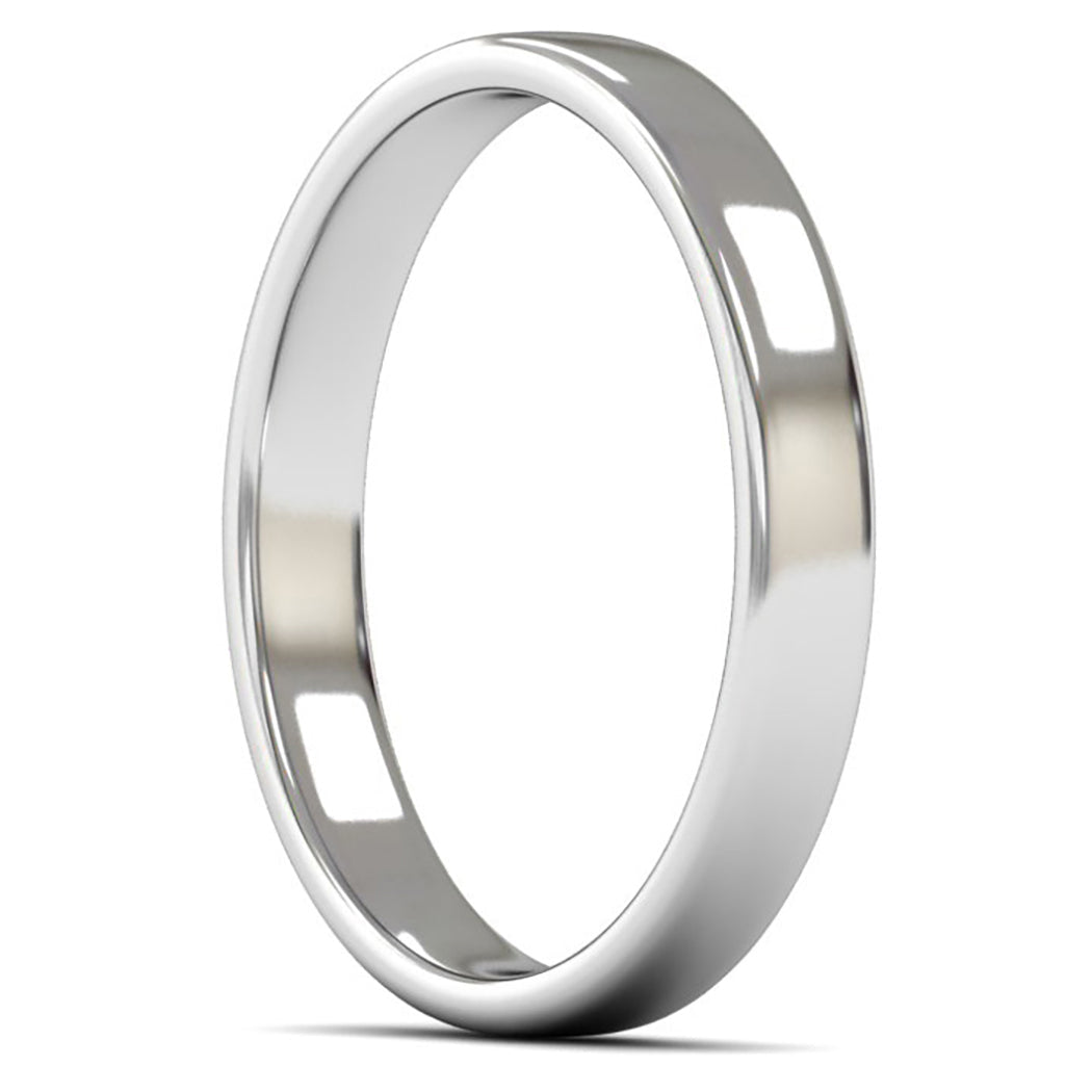 Palladium 950 3mm Light Weight Cushion Court Wedding Ring