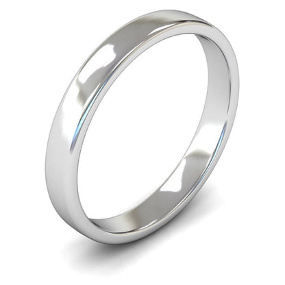Platinum 950 3mm Light Weight Cushion Court Wedding Ring