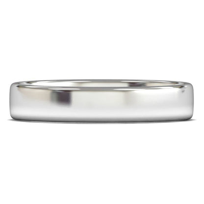 14ct White Gold 4mm Light Weight Cushion Court Wedding Ring