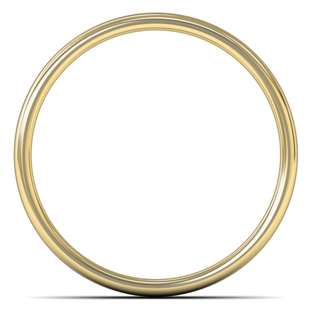 14ct Yellow Gold 4mm Light Weight Cushion Court Wedding Ring