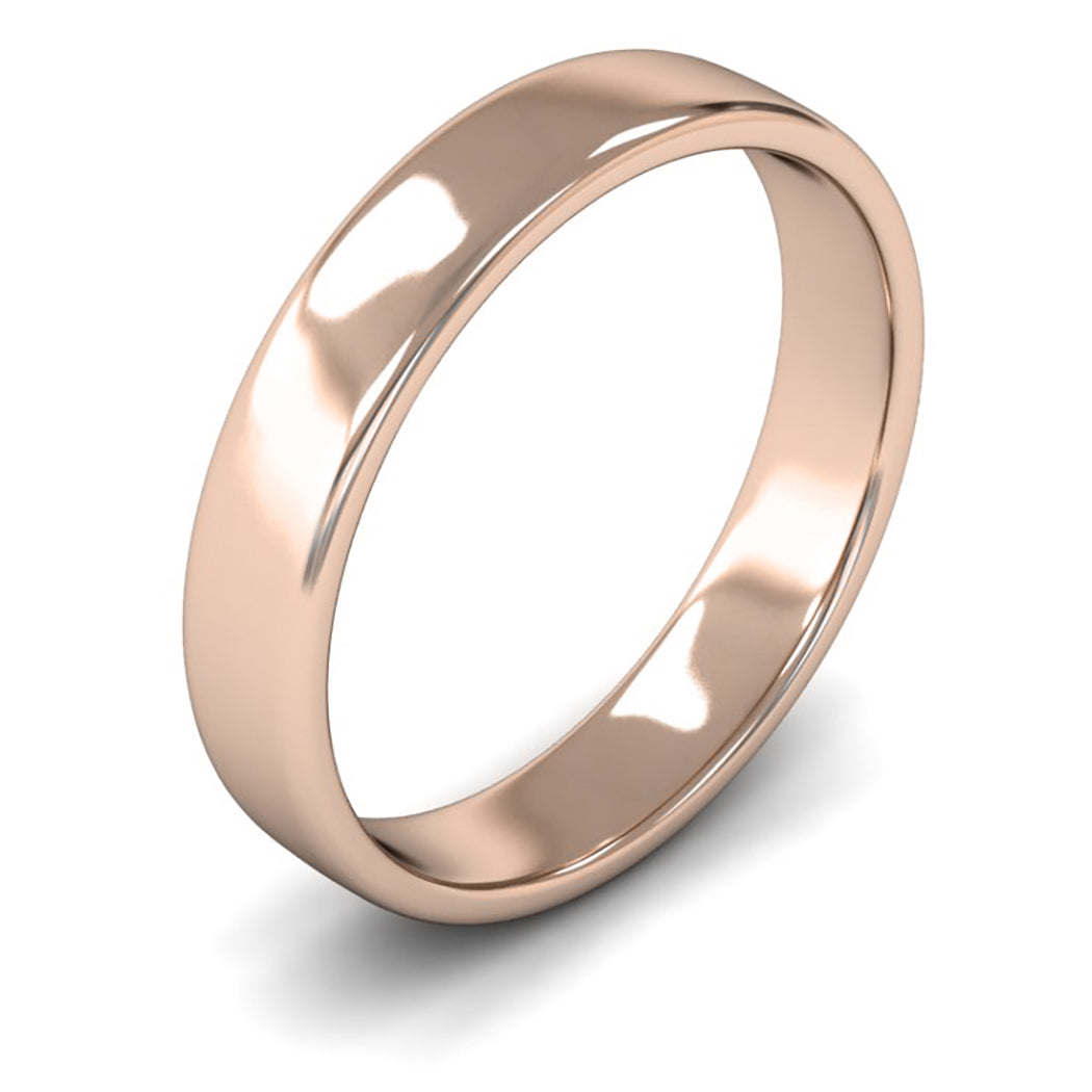 18ct Rose Gold 4mm Light Weight Cushion Court Wedding Ring