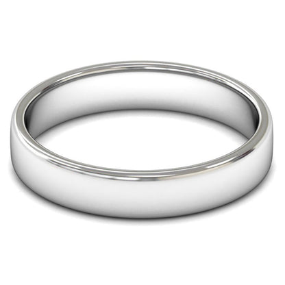 18ct White Fairtrade Gold 4mm Light Weight Cushion Court Wedding Ring