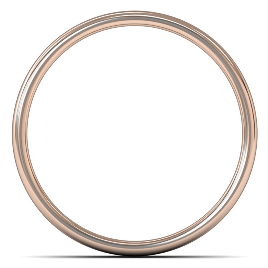 9ct Rose Gold 4mm Light Weight Cushion Court Wedding Ring