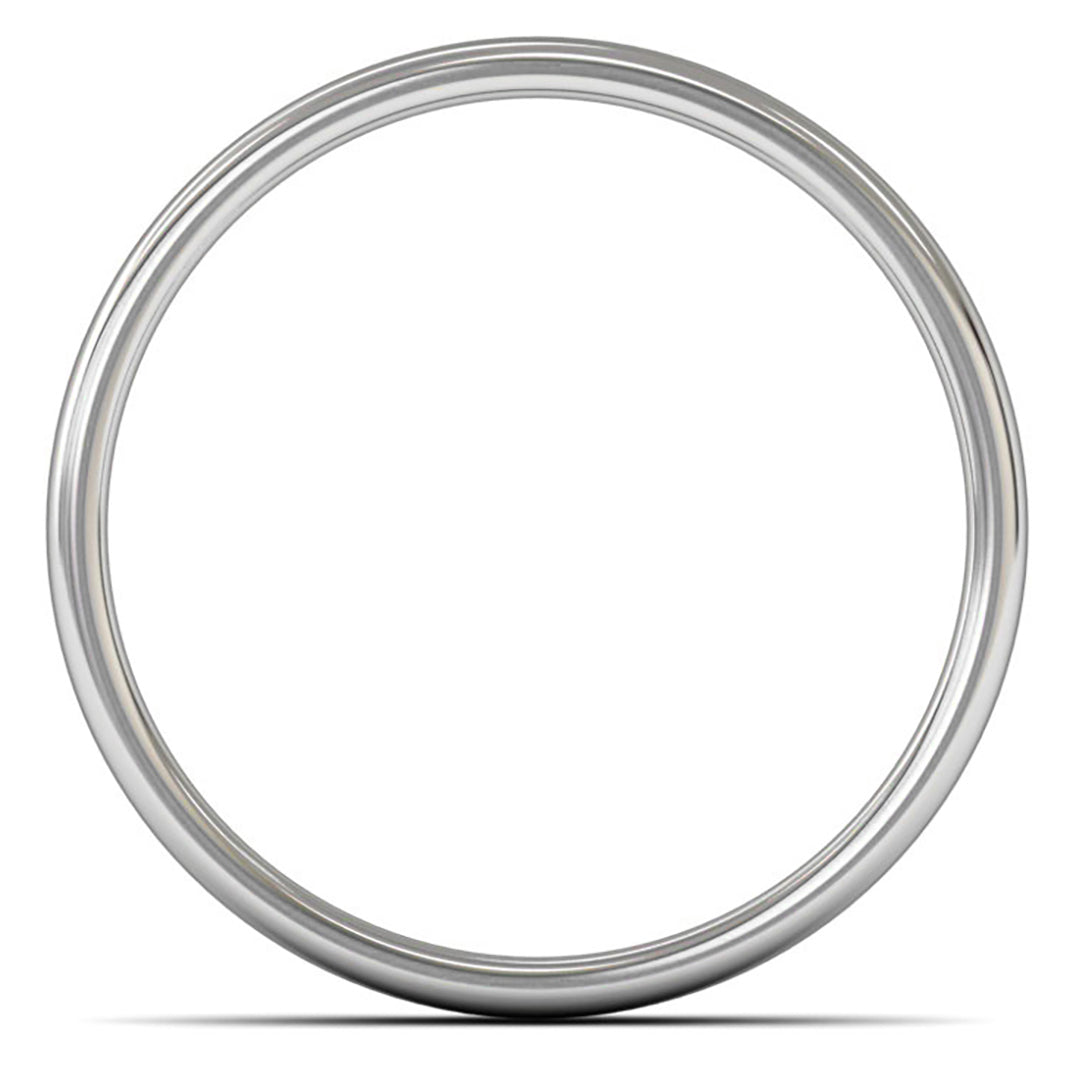 9ct White Fairtrade Gold 4mm Light Weight Cushion Court Wedding Ring