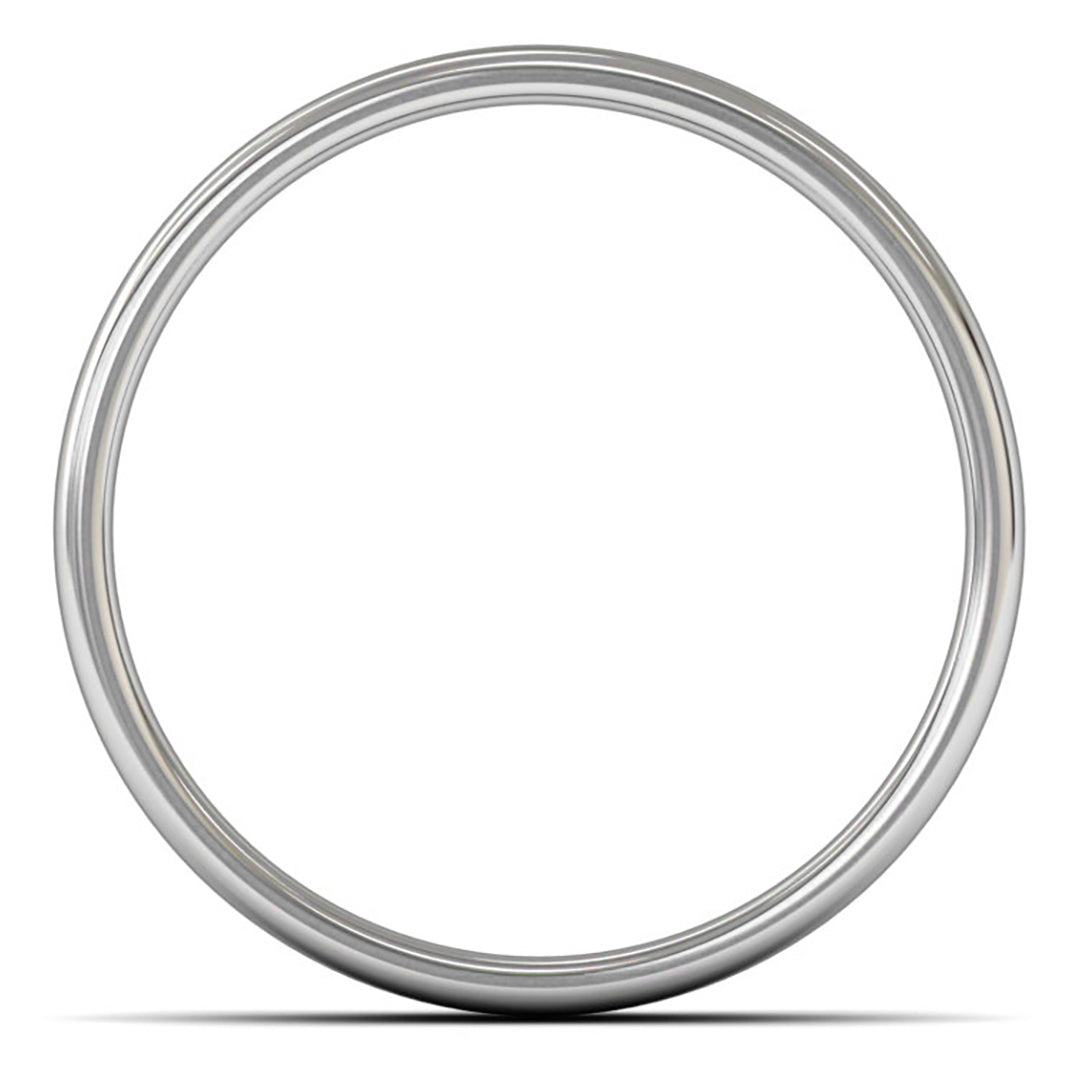 14ct White Gold 5mm Light Weight Cushion Court Wedding Ring