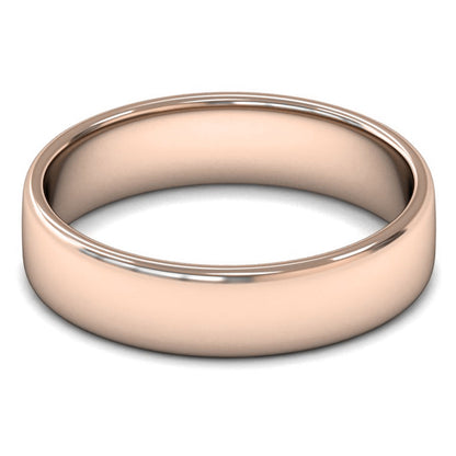 18ct Rose Gold 5mm Light Weight Cushion Court Wedding Ring