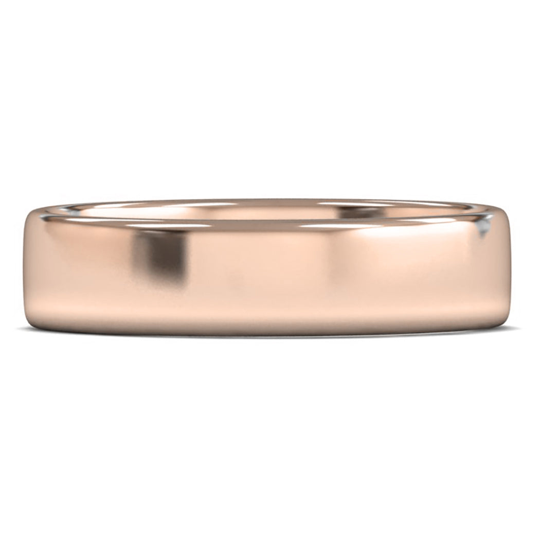 18ct Rose Gold 5mm Light Weight Cushion Court Wedding Ring