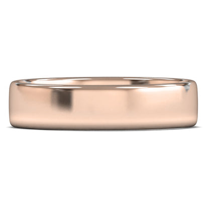18ct Rose Gold 5mm Light Weight Cushion Court Wedding Ring