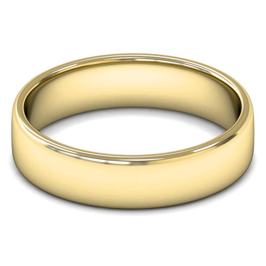 18ct Yellow Gold 5mm Light Weight Cushion Court Wedding Ring