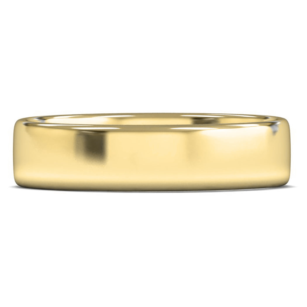 18ct Yellow Gold 5mm Light Weight Cushion Court Wedding Ring