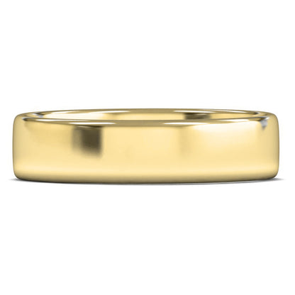 18ct Yellow Fairtrade Gold 5mm Light Weight Cushion Court Wedding Ring