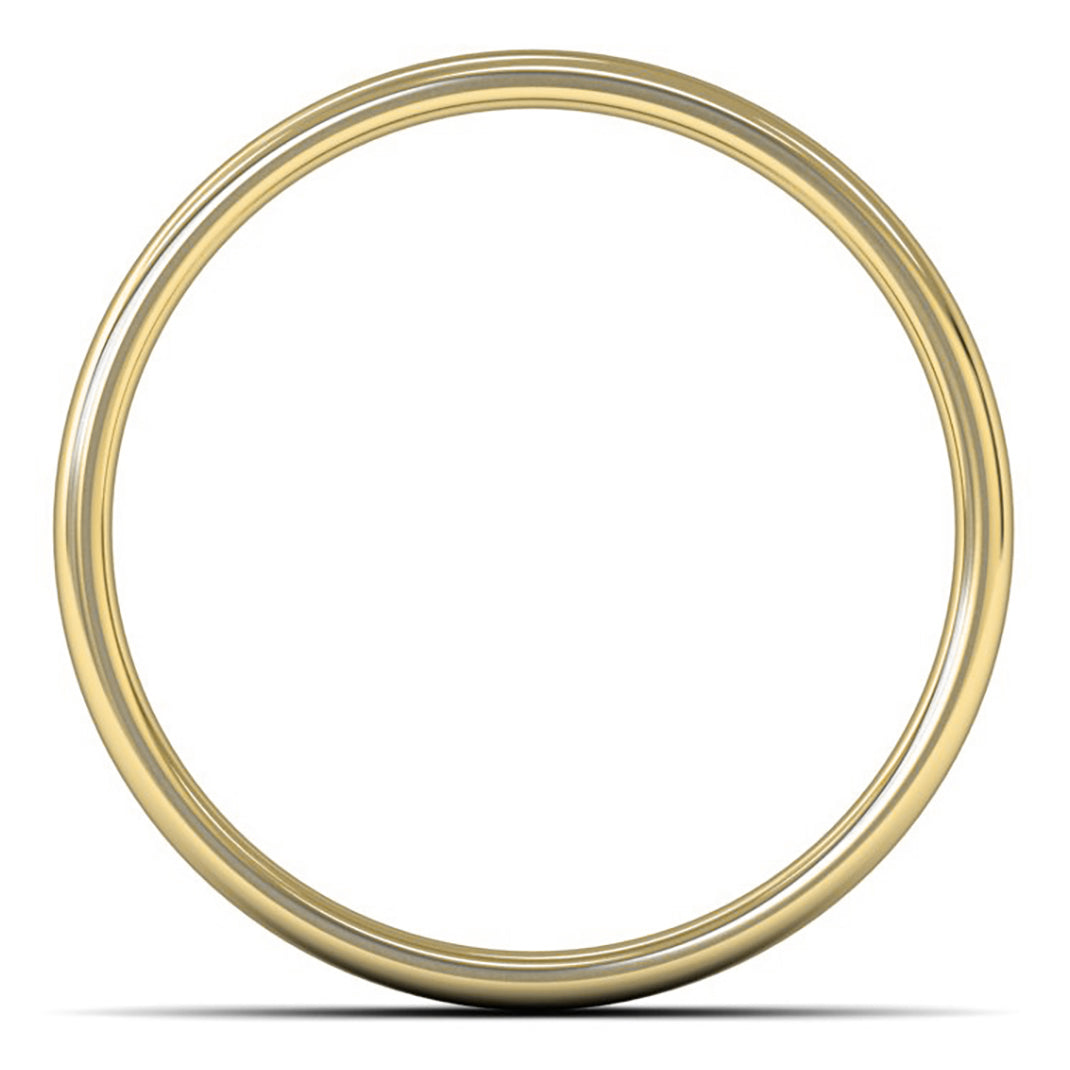 9ct Yellow Fairtrade Gold 5mm Light Weight Cushion Court Wedding Ring