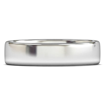 Platinum 950 5mm Light Weight Cushion Court Wedding Ring