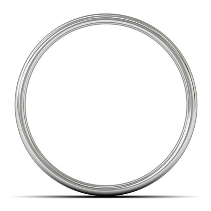 18ct White Fairtrade Gold 6mm Light Weight Cushion Court Wedding Ring