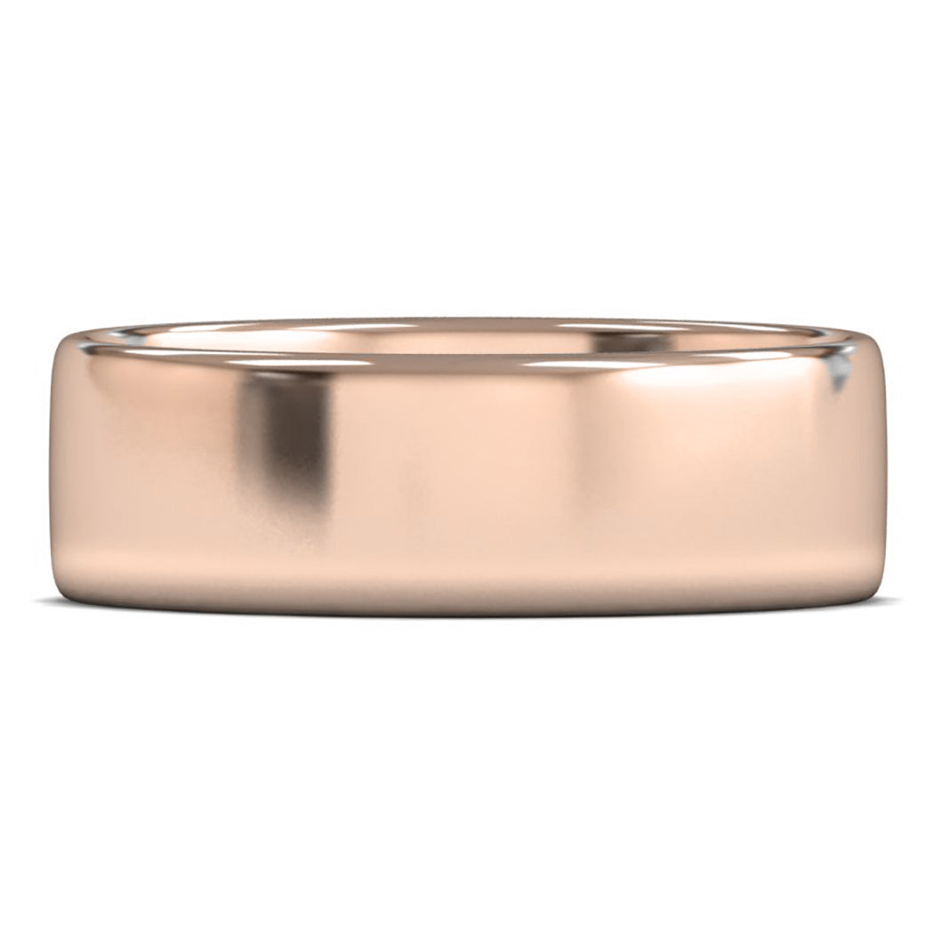 14ct Rose Gold 7mm Light Weight Cushion Court Wedding Ring