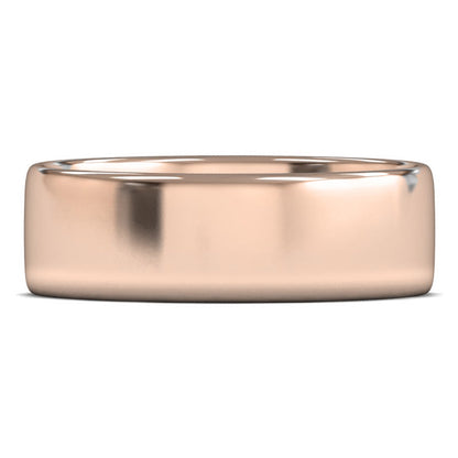 14ct Rose Gold 7mm Light Weight Cushion Court Wedding Ring