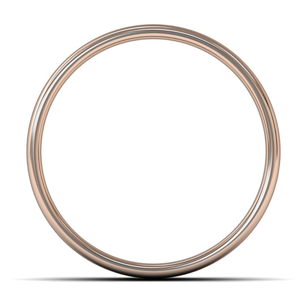 14ct Rose Gold 7mm Light Weight Cushion Court Wedding Ring
