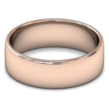 18ct Rose Gold 7mm Light Weight Cushion Court Wedding Ring