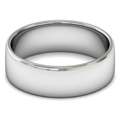 Palladium 500 7mm Light Weight Cushion Court Wedding Ring