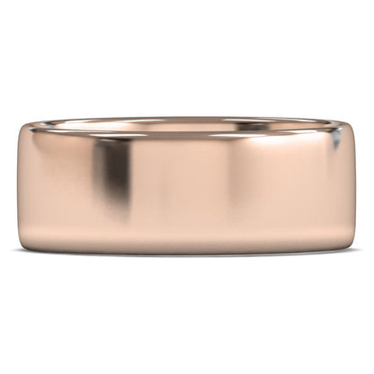 14ct Rose Fairtrade Gold 8mm Light Weight Cushion Court Wedding Ring