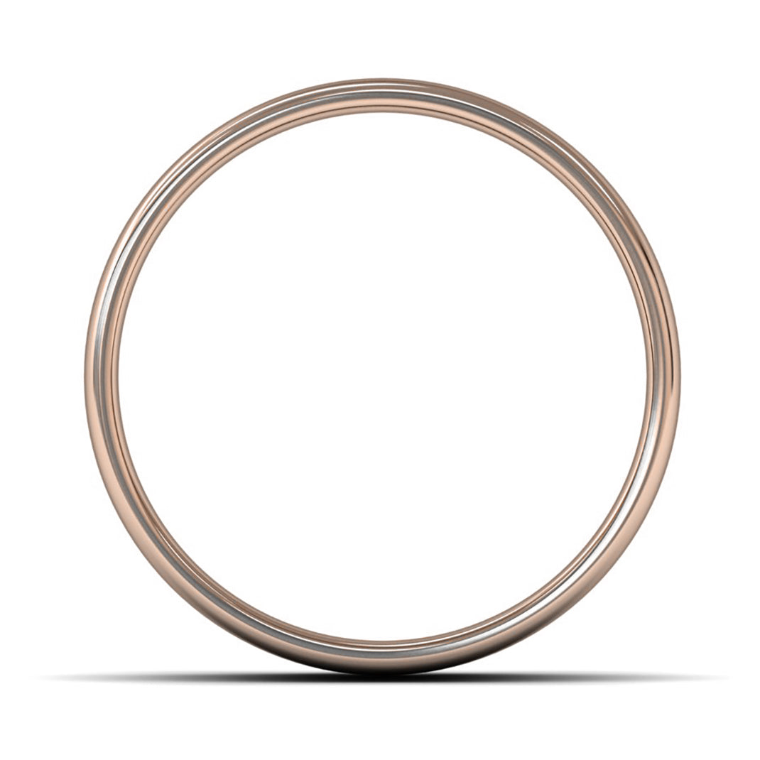 14ct Rose Fairtrade Gold 8mm Light Weight Cushion Court Wedding Ring