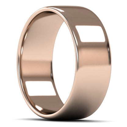 18ct Rose Gold 8mm Light Weight Cushion Court Wedding Ring