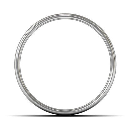9ct White Fairtrade Gold 8mm Light Weight Cushion Court Wedding Ring