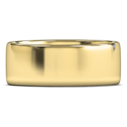 9ct Yellow Gold 8mm Light Weight Cushion Court Wedding Ring