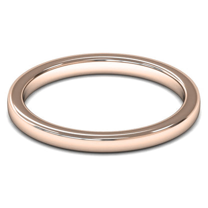 14ct Rose Gold 2mm Medium Weight Cushion Court Wedding Ring