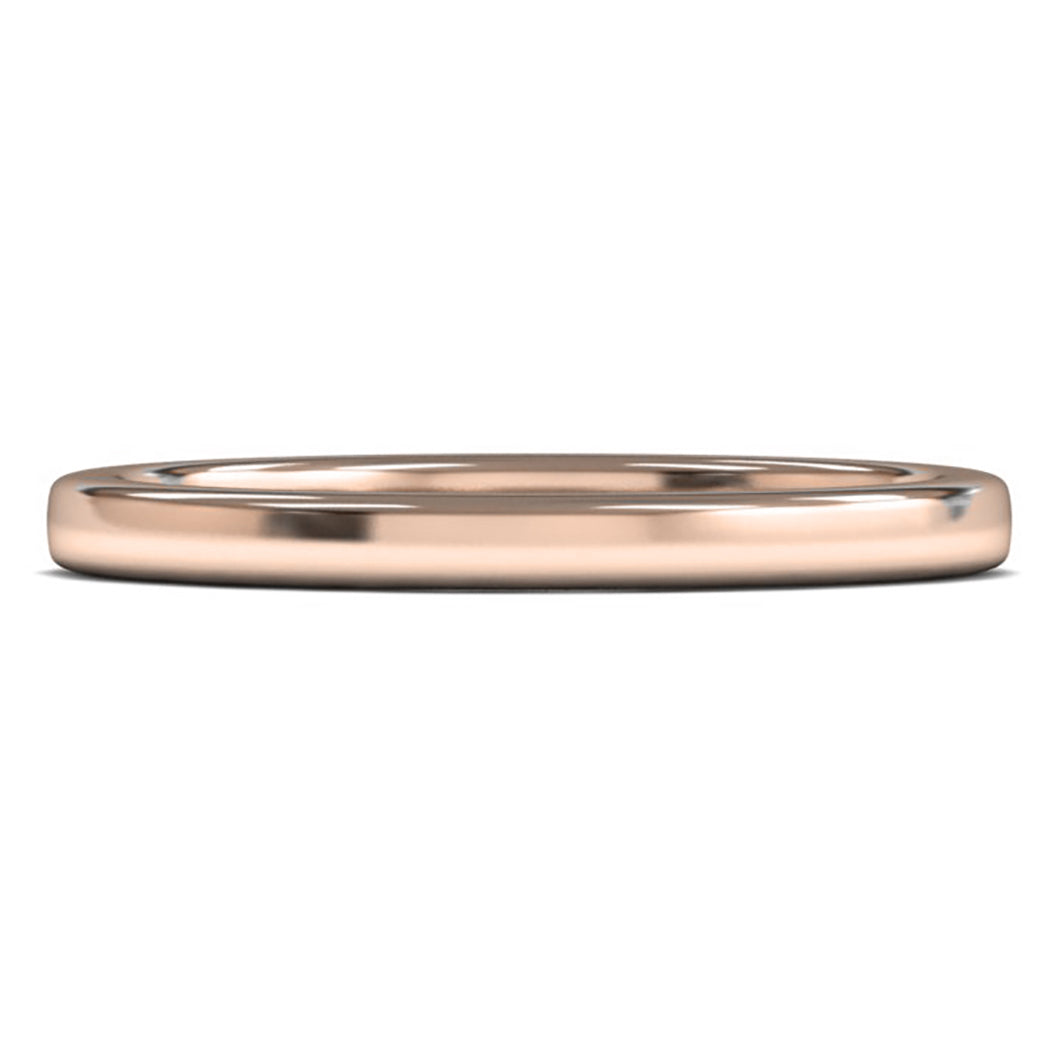 14ct Rose Gold 2mm Medium Weight Cushion Court Wedding Ring